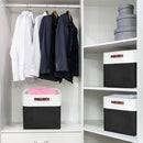 13x13 Cube Storage Bins, Collapsible Fabric Storage Box, 4 Pack Closet Baskets with Handles for Organizing, Shelf, Toys, Clothes, Home, Office, Nursery (Black&White) by TinyTreasures Baby Boutique