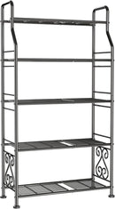 GIOTORENT Plant Stand Outdoor Indoor 5 Tier Metal Waterproof - 53.2" Plant Shelf for Patio, Balcony, Living Room, Large Capacity Tiered Plant Rack, Black by GreenHaven Gardens