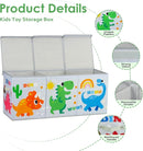 Large Toy Box Chest Organizer with Flip Lid for Kids, Collapsible Oxford Toy Storage Box with Handles for Boys Girls, Sturdy Waterproof Storage Organizer for Bedroom Playroom Nursery, 37.7×12.5×15.7'' by TinyTreasures Baby Boutique