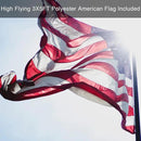 Black Flag Poles for Outside in Ground - 8FT Flag Pole for House with 2 Pronges Base - Stainless Steel Flag Pole Kit with 3x5FT American Flag for Yard Residential Commercial by GreenHaven Gardens