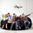 Bean Bag Chair for Adults 8FT,Soft Removable Cover for Teens/Girls Bedroom,Fluffy Giant Round Floor Beanbag Lounger Chairs (No Filler,Black) by CozyNest Decor