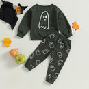 0-4T Toddler Boy Girl Halloween Outfit Fall Clothes Ghost Long Sleeve Sweatshirt Top Pants Baby Halloween Clothes by TinyTreasures Baby Boutique