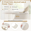 BABY JOY Convertible Baby High Chair, 3 in 1 Wooden Highchair/Booster/Chair with Removable Tray, Adjustable Legs, 5-Point Harness, PU Cushion and Footrest for Baby, Infants, Toddlers (Beige) by TinyTreasures Baby Boutique