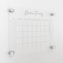 Personalized Clear Acrylic Calendar for Wall, Calendar Whiteboard for Wall, Dry Erase Wall Calendar, Wall Calendar Organizer System for Home (Cursive, Grey, 14"W x 11"H) by TinyTreasures Baby Boutique