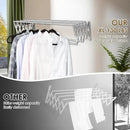 XL-31.5" Wall Mounted Clothes Drying Rack, 130 LBS Large Capacity Rustproof Retractable Clothes Rack, Collapsible Drying Rack Easy to Install with 7 Drying Rods, Space Saving for Laundry-White by CozyNest Decor