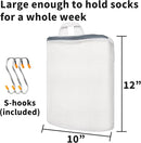 3Pcs Hanging Laundry Bags for Socks with S Hooks, 3 Color Mesh Laundry Bags for Washing Machine by TinyTreasures Baby Boutique