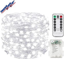 33FT 100LED Fairy Lights Battery Operated with Remote, Waterproof String Lights with Timer for Indoor & Outdoor, Twinkle Light Battery Powered Bedroom Wedding Christmas Decorations (Cool White) by GreenHaven Gardens