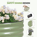 G GOOD GAIN Round Raised Garden Bed - 1Pcs 3x3x1.4ft Galvanized Steel Planter Boxes Outdoor with Rubber Edge Trim | Metal Raised Beds for Gardening Vegetables Flowers Fruits Herbs (Olive Green) by GreenHaven Gardens