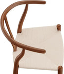 Tomile Solid Wood Wishbone Chair Y Chair Mid-Century Armrest Dining Chair, Hemp Seat (Ash Wood - Walnut., Pack of 1) by CozyNest Decor
