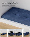 Storage Ottoman Bench, Folding Ottoman Foot Rest, End of Bed Bench,Storage Chest, for Living Room, Bedroom, Hallway, Entryway, Holds up to 700 lb (Navy BLUE1, 43") by CozyNest Decor
