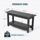 35" Shower Bench, Waterproof Poly Lumber Shower Stool for Shaving Legs, Shower Chair Seat Holds up to 400lbs, Bathroom Bench for Inside Shower, Non-Slip (Grey) by TinyTreasures Baby Boutique