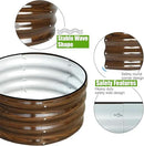 SnugNiture 3 Pcs 2x2x1ft Round Galvanized Raised Garden Bed Kit Outdoor, Metal Planter Box for Planting Plants Vegetables, Brown by GreenHaven Gardens