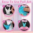 FUNNYB&G Foil Art Craft Activity for Kids - Gift for Girls Crafts for Kids Fun Art Supplies DIY Creative Travel Toy, Birthday Gift Party Favor Toys for Girls Boys 4 5 6 7 8 9 Years Old (Dress Up) by TinyTreasures Baby Boutique