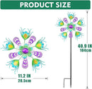 Solar Peacock Wind Spinners for Yard and Garden, 40 Inch Solar Windmill Garden Whirligig Kinetic Spinners Decor for Lawn,Patio&Yard, Metal Whirligigs Green Wind Spinners Outdoor by GreenHaven Gardens
