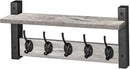 Sorbus Coat Hooks Wall Mount with Shelf – 16 Inch Coat Rack Wall Mount with 5 Heavy Duty Hooks – Floating Wall Shelf with Hooks for Entryway, Bathroom, Bedroom, Kitchen, or Mudroom (Gray) by CozyNest Decor
