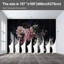 Black Floral Wall murals Peel and Stick Flowers Wallpaper for Bedroom Living Room - 108"x157" by CozyNest Decor
