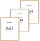 HAUS AND HUES Picture Frame, Beige Oak Wood, 11x14 inches, 3 Pack by CozyNest Decor