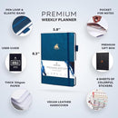 Clever Fox Planner Premium Edition – Undated Luxurious Weekly & Monthly Planner to Increase Productivity and Hit Your Goals – Organizer – Start Anytime, A5, Lasts 1 Year, Mystic Blue (Weekly) by TinyTreasures Baby Boutique