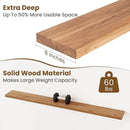 Floating Shelves for Wall Decor, 8" Deep Rustic Solid Elm Wood Floating Shelves Wall Mounted, Wall Shelves with Invisible Bracket for Living Room Bathroom Bedroom Kitchen, 72 Inch Set of 1, Natural by CozyNest Decor