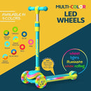 3-Wheel Kids Scooter with Multi-Color Lights on Deck & Wheels – 5-Height Adjustable Handlebar, Wide Anti-Slip Deck, Child Safety Certified, Boys & Girls Ages 3+ Supports Up to 150 lbs by TinyTreasures Baby Boutique