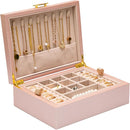 2-layer jewelry box，Jewelry Organizer with Handle，with hanging necklace hooks, detachable jewelry trays, suitable for storing a large amount of jewelry gift box (rose gold) by TinyTreasures Baby Boutique