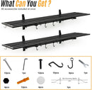 2-Pack 1X4 FT Garage Shelving Wall Mounted Holds Up to 800 Lbs Heavy Duty Wall Shelf, Black Metal Floating Adjustable Wall System Shelves for Garage Storage, Shed by GreenHaven Gardens