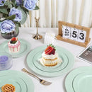 FLOWERCAT 60PCS Sage Green Plates - Heavy Duty Plastic Plates Disposable for Party/Easter - Include 30PCS 10.25inch Sage Green Dinner Plates and 30PCS 7.5inch Dessert Plates by CozyNest Decor