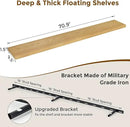 72 Inch Floating Shelves, 72 x 9 Rustic Wooden Fireplace Mantel, 9 Inch Floating Shelf for Wall, Farmhouse Wall Shelves for Home Storage & Display, Oak Color, Set of 1 by CozyNest Decor