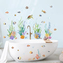 Supzone Under The Sea Wall Decals, Seaweed Grass Ocean Fish Sea Turtle Underwater Wall Stickers Vinyl Decor for Baby Boys Kids Nursery Bedroom Bathroom Classroom Playroom by TinyTreasures Baby Boutique