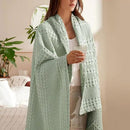 PHF 100% Cotton Waffle Weave Throw Blanket, Soft Lightweight Breathable Cozy Summer Throws for Couch Bed Sofa, Luxury Aesthetic Woven Blanket for Home Decor & Office, 50"x60", Sage Green by CozyNest Decor