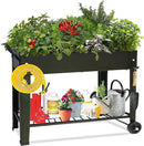 aboxoo Large Planter Raised Beds with Legs Outdoor Metal Planter Box on Wheels Elevated Garden Bed for Vegetables Flower Herb Patio (40" L x 11" W x 31.5" H) by GreenHaven Gardens