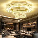 Flashing God Crystal Chandeliers Dia 32" Gold Chandelier Flush Mount Ceiling Light for Bedroom Living Room Dining Room Hallway Dimmable 3 Rings LED Celing Lighting Fixtures by CozyNest Decor