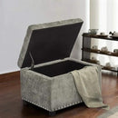 Joveco Storage Ottoman Foot Rest Stool, 24" Velvet Footstool Bench for Living Room Bedroom, Light Grey by CozyNest Decor
