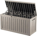 80 Gallon Double-Wall Resin Deck Box - Lockable Waterproof Outdoor Storage Box, 515lbs Capacity & Doubles as Seating for Patio Furniture - Garden Tools, Pool Accessories (Brown) by CozyNest Decor