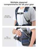 besrey Baby Backpack Carrier, Toddler Hiking Backpack with Safety 3-Height Seat, Adjustable Straps&Waist Belt, Foldable Frame Lightweight Large Capacity Child Carrier for Hiking (Blue/Grey) by TinyTreasures Baby Boutique