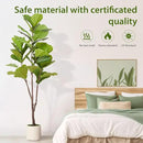 Artificial Fiddle Leaf Fig Tree, 6FT Faux Ficus Lyrata Plant with Realistic Leaves, Lifelike Home Decor Faux Tree in Stylish Pot for Indoor, Office, Living Room Decor (6ft) by CozyNest Decor