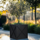 Metal Square Planter Box Tall Planters for Outdoor Plants Modern Heavy Duty with Drainage Holes for Outside Indoor Patio Deck - Black, 17”x 17”x 18” by CozyNest Decor