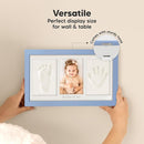 Baby Hand and Footprint Kit - Clay Handprint Keepsake Frame, Newborn Nursery Picture Frame, Personalized New Mom Gifts for Baby Shower & Registry (Cornflower) by TinyTreasures Baby Boutique