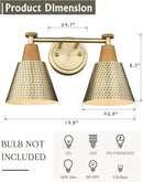 FEMILA Bathroom Light Fixtures, 2-Light Bathroom Vanity Lights Over Mirror, Antique Brass Wall Sconces, Hammered Metal Shade, 4FG59B-2W BG