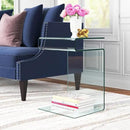 Glass Nightstand,Side Table,S-Shaped End Table for Living Room,Bedside Table for Bedroom (Clear) by CozyNest Decor