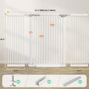40.5" Extra Tall Baby Gate, 57.5"-60.2" Extra Wide Long Dog Pet Gate Indoor, Adjustable Safety Child Gate No Drill, Metal Auto Close Pet Proof Tall Gate for Stairs Doorway Kids, White by TinyTreasures Baby Boutique