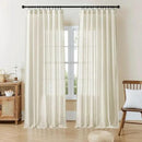 Joydeco Linen Curtains 96 Inch Length 2 Panel Sets,Light Filtering Curtains for Bedroom 70 Inch Wide Living Room Drapes with Back Tabs & Rod Pockets (W70 x L96 Inch, Beige) by CozyNest Decor