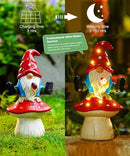Solar Gnome Statues Outdoor Decor: Garden Figurines Sculpture with Mushroom for Yard Porch Patio Balcony - Gifts for Mother Grandma by GreenHaven Gardens