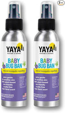 YAYA ORGANICS Baby Bug BAN – All-Natural, Proven Effective Repellent for Babies, Kids and Sensitive Skin (4 Ounce Spray, 2-Pack) by TinyTreasures Baby Boutique