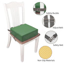 Toddler Booster Seat for Dining Table, PU Washable Double Safe Straps Non-Slip Bottom Booster Seat Dining Toddler, Portable Travel Increasing Cushion (Dark Green) by TinyTreasures Baby Boutique