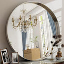 24 Inch Round Bathroom Mirror - Wall Mounted Circle Mirror with Metal Frame, Modern Mirror Suitable for Bathroom, Vanity, Entryway, Living Room, Wall Decor,Silver by CozyNest Decor