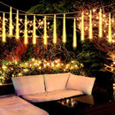 High Brightness 10 Tube 540 LED 20 Inch Meteor Shower Rain Lights Cascading Falling Rain Outdoor Lights for Christmas Roof Eaves Tree Decoration Icicle Raindrop by GreenHaven Gardens