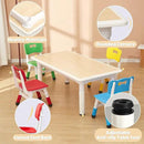 FUNLIO Kids Table and 4 Chairs Set for Ages 3-8, Height Adjustable Toddler Table and Chair Set, Easy to Wipe Arts & Crafts Table, for Classrooms/Daycares/Homes, CPC & CE Approved(5 pcs Set)-Multicolor by CozyNest Decor