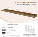 Axeman Picture Ledge Shelf, Floating Shelves for Wall Decor Set of 6, 55 inch Floating Wall Mounted Shelves, Shelves with Lip for Living Room, Bedroom, Nursery, Bathroom, Kitchen, Rustic Brown by TinyTreasures Baby Boutique