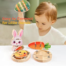 HUZU Easter Snap Builders, Easter Basket Stuffers Bunny, Carrot, Egg, Chick Wooden Puzzle Toy, Basket Essentials Take Apart & Mix Characters Kids Montessori STEM Fine Motor Skill by TinyTreasures Baby Boutique